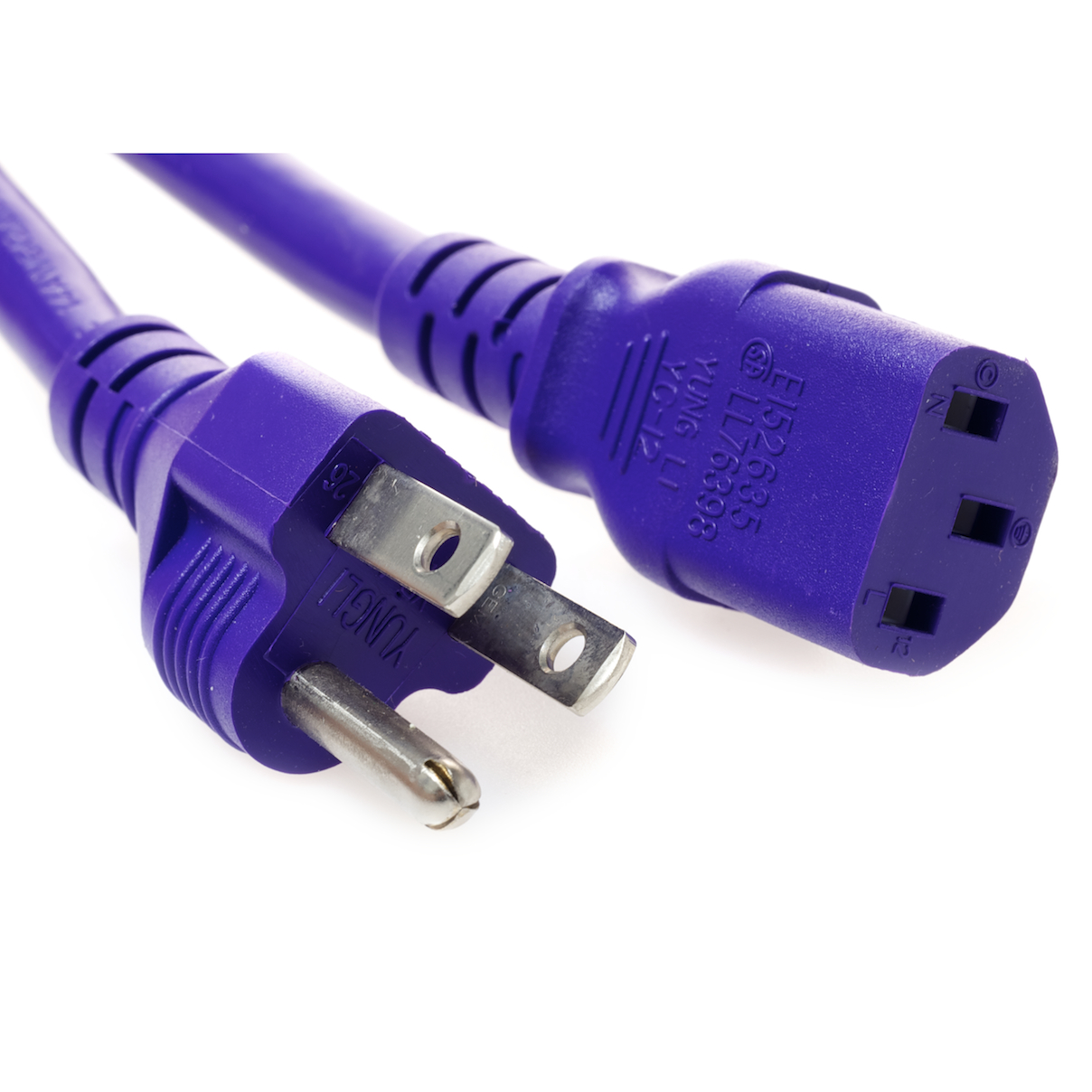 5-15P to C13 15 Amp Violet Power Cords